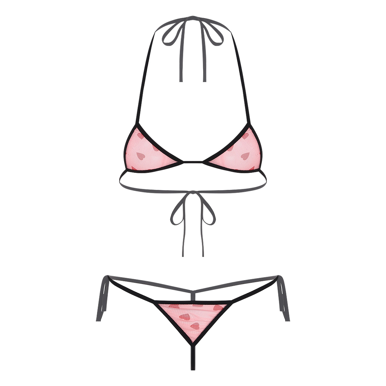 Sheer Bra Lace - Mulheres micro mini biquíni lingerie conjunto