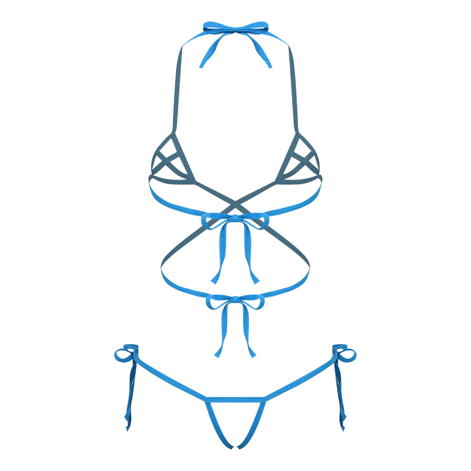 Sheer Bra Lace - Conjunto de biquíni feminino transparente com