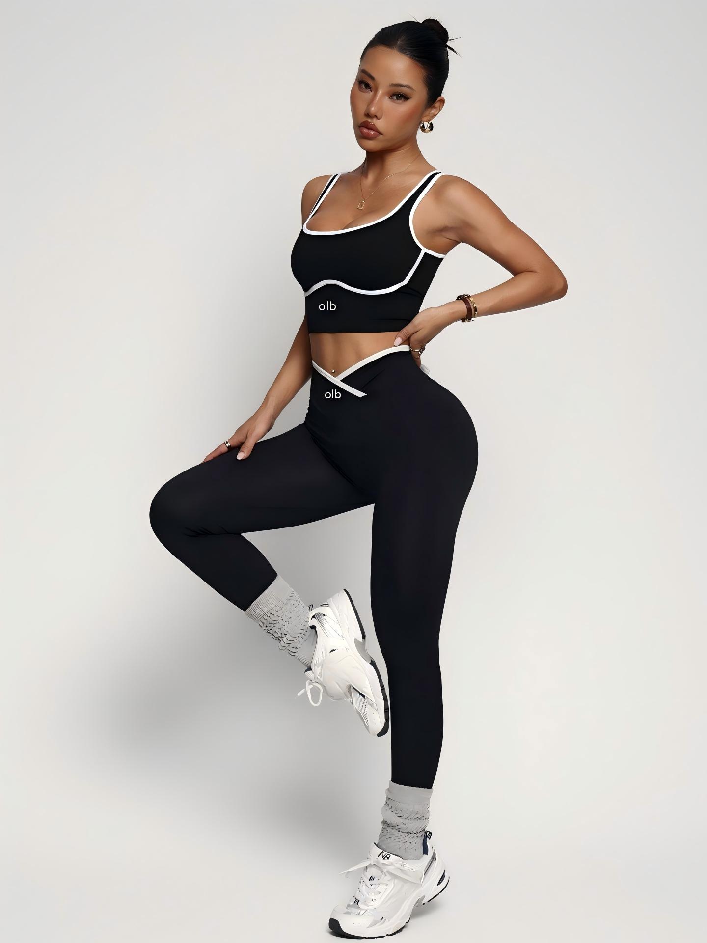 Sports Bra Racerback - Conjunto de roupa fitness de 2