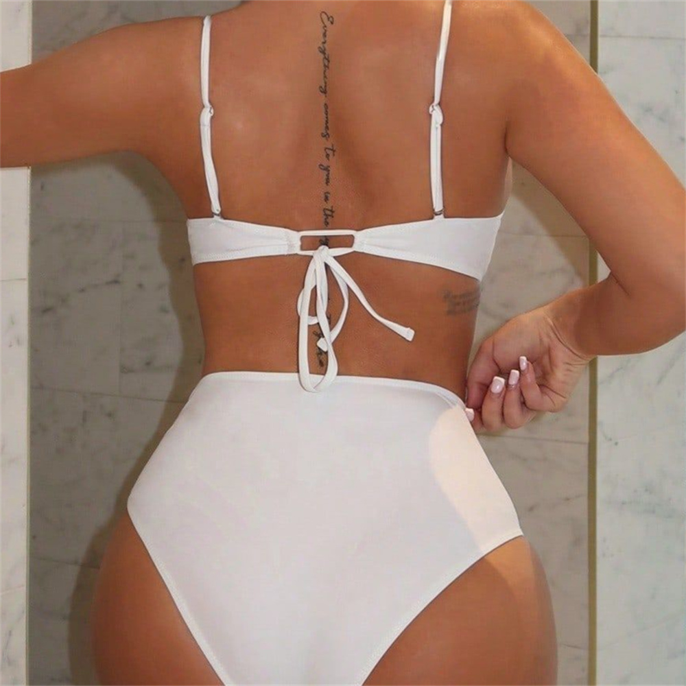 Branco estilingue biquíni suti - Underwire Bra Padded avaliação e preço