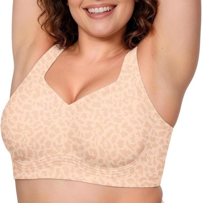 Sutiãs Leopard Jelly sem aro,  - Minimizer Bra Women avaliação e preço