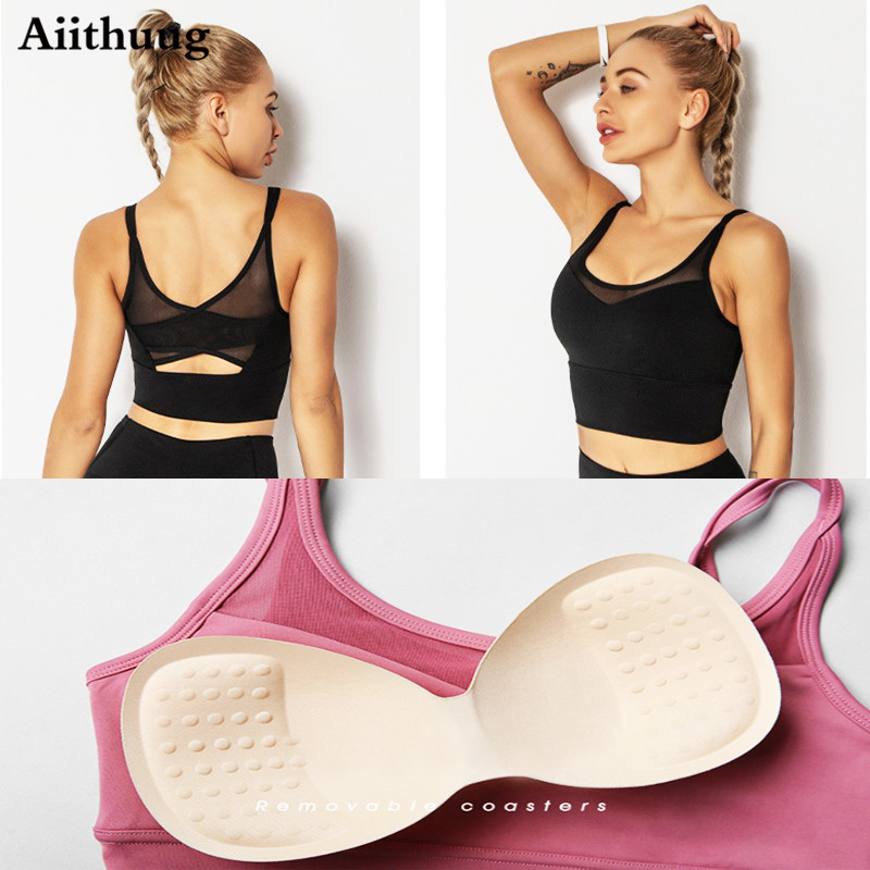 Aiihuug yoga sutiãs camisas de - Sports Bra Racerback avaliação e preço