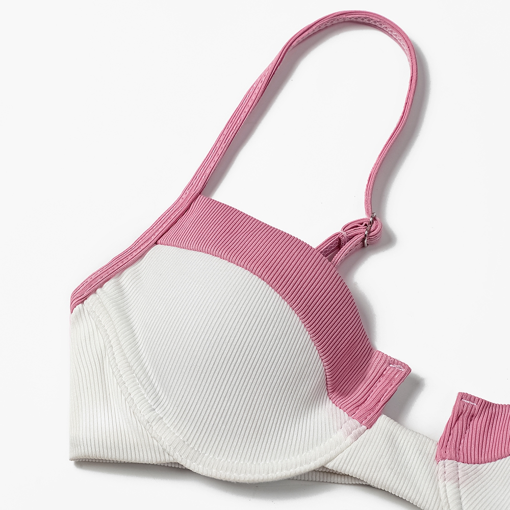 ZTVitality splicing com nervur - Underwire Bra Padded avaliação e preço