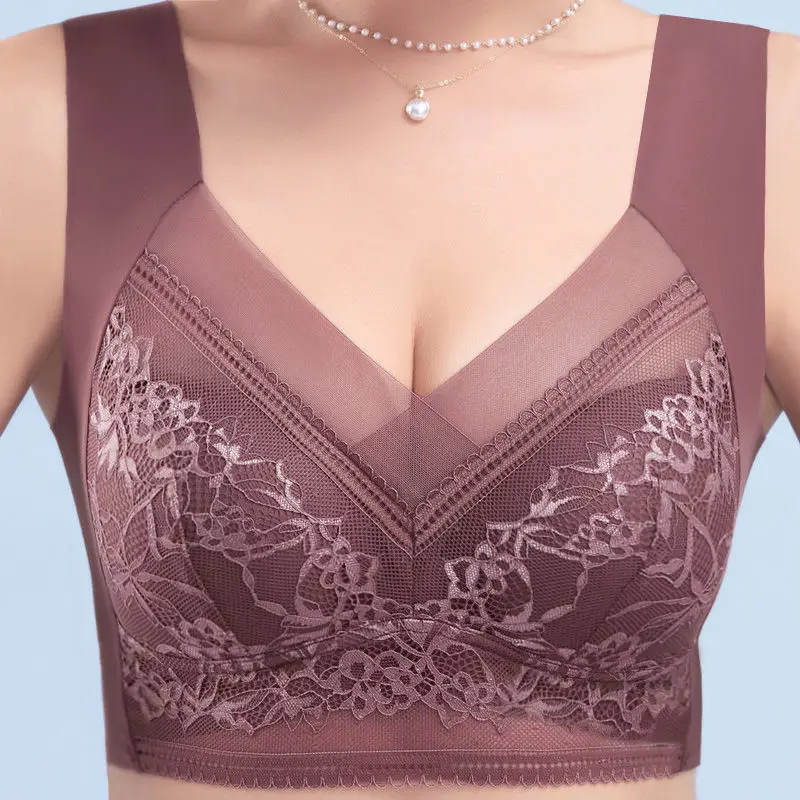 L-6L feminino sutiã grande pus - Sheer Bra Lace avaliação e preço
